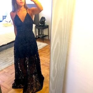 Aqua crocheted lace gown- worn only once and in great condition!